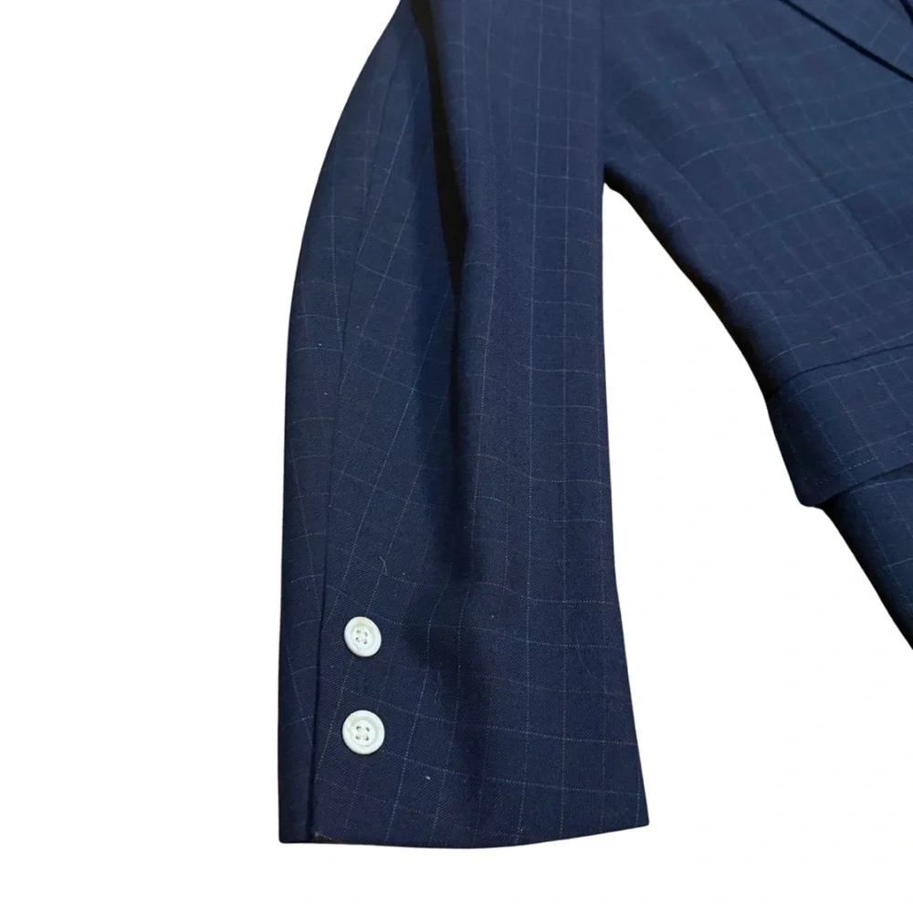 Vintage Jack Nicklaus Golden Bear Blazer 42R Navy Windowpane old‎ money heritage